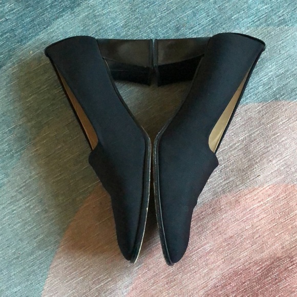 Vintage Stuart Weizman Black Square Heel Slip On Business Office Shoe - Picture 6 of 10